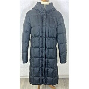 The North Face 550 Women's Long Puffer Coat Hooded Down Filled Black Size XL